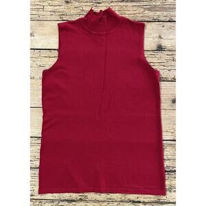 Additions by Chico’s Size 0 Red Sleeveless Stretchy Turtleneck Layering Top